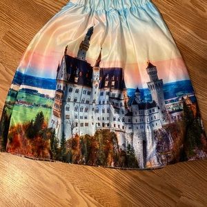 BEAUTIFUL VINTAGE VENICE  SCENE PLEATED SKIRT